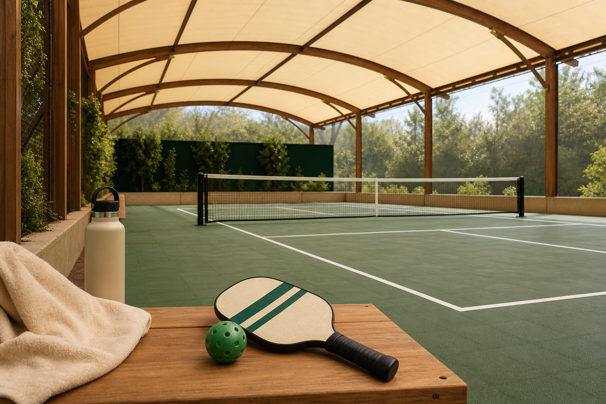 Covered pickleball court: the solution to play year-round under shelter
