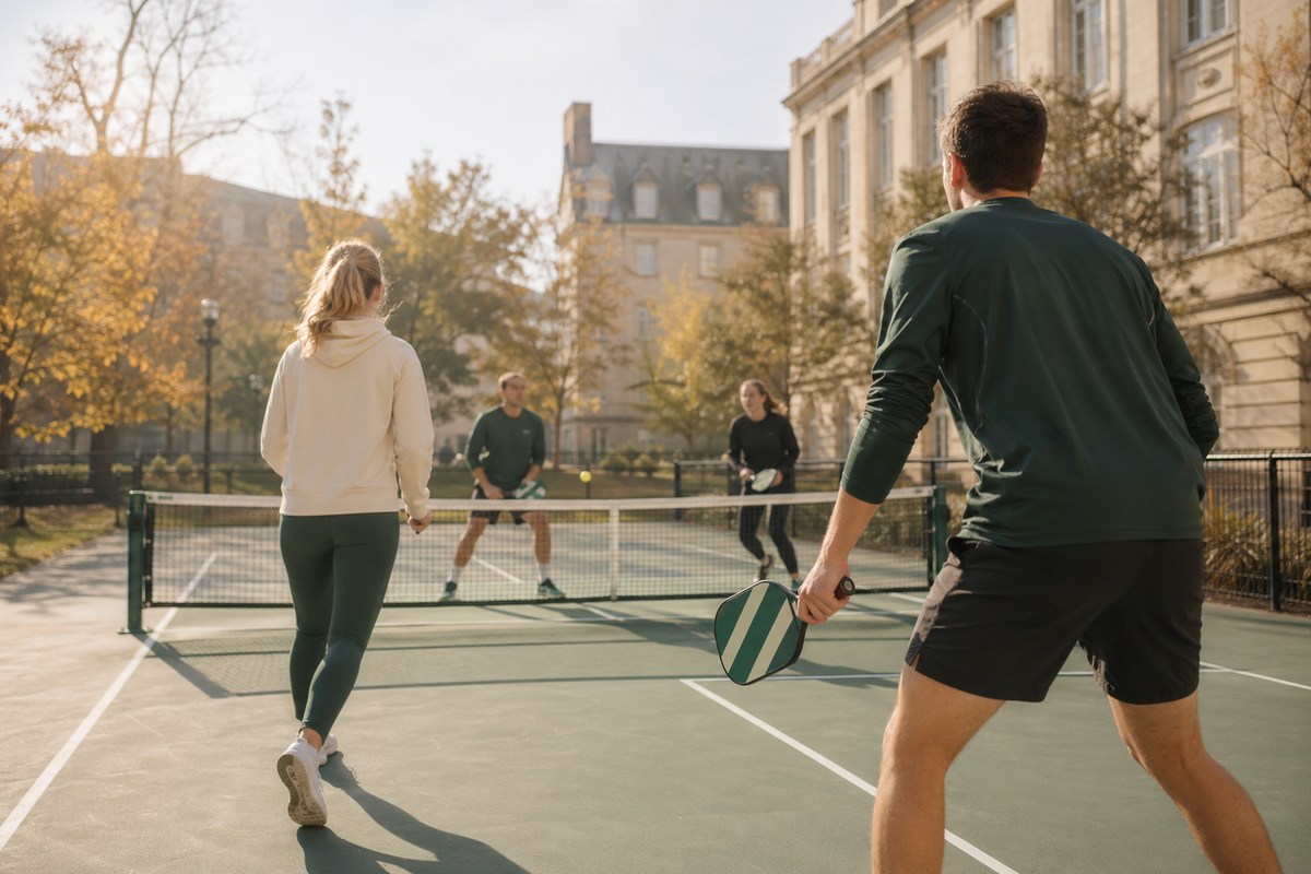 Terrain de pickleball pour université : équipement campus moderne, attractif, multigénérationnel