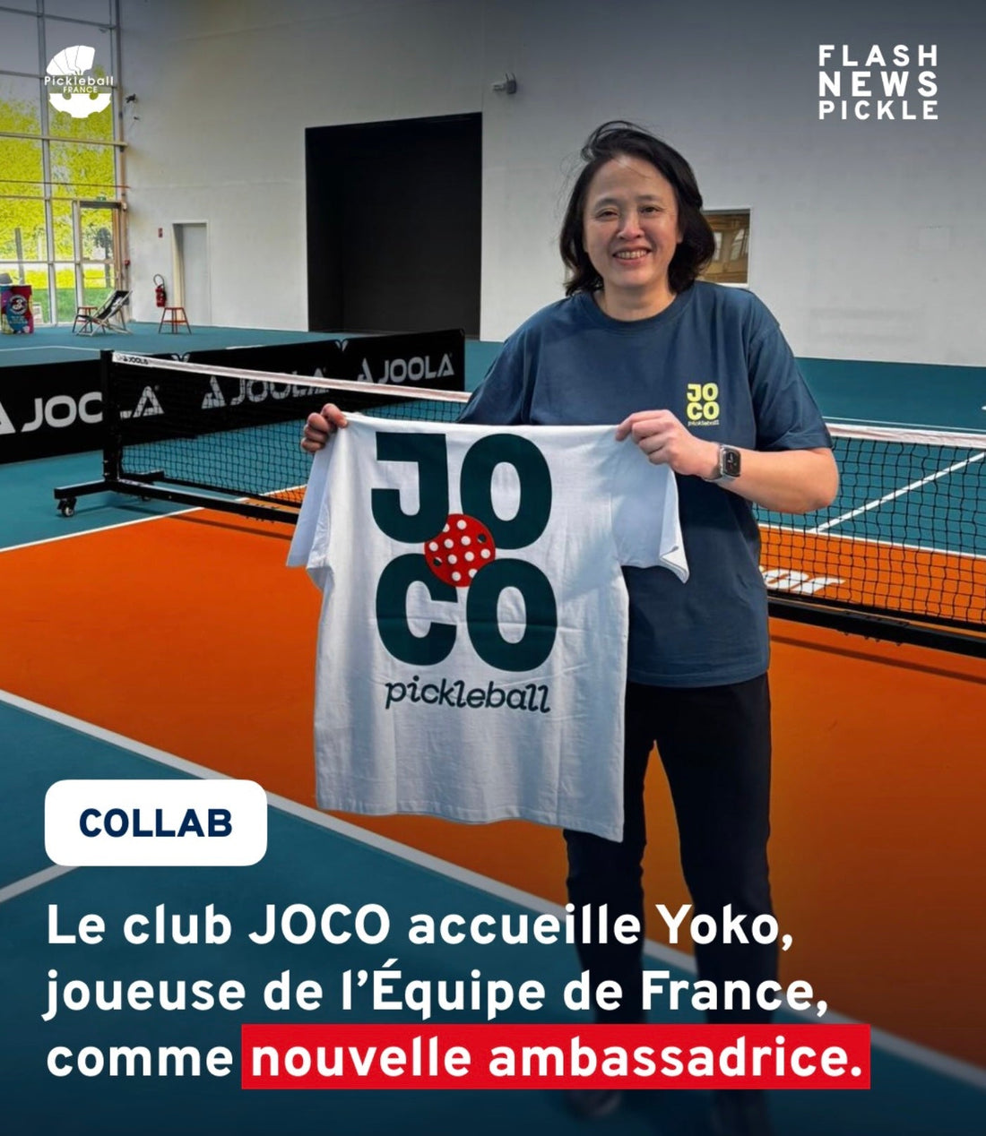 JOCO Pickleball nomme Yoko, joueuse de l'Équipe de France, comme nouvelle ambassadrice : un signal fort pour le pickleball français