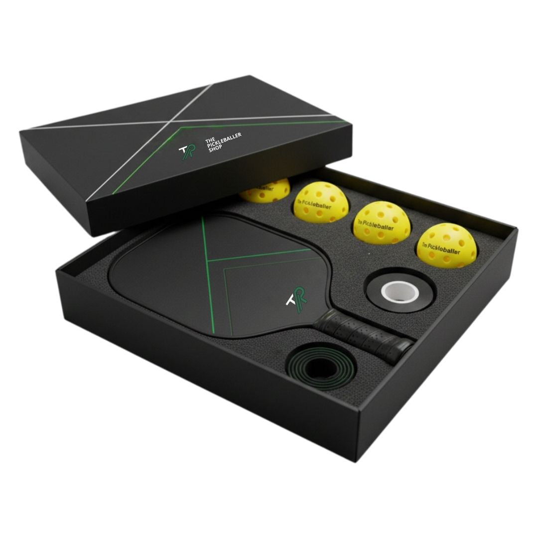 The Smart Kit - Pickleball - Raquette carbone T700, 4 Balles, 1 Grip, 1 Edge et 2 Cadeaux