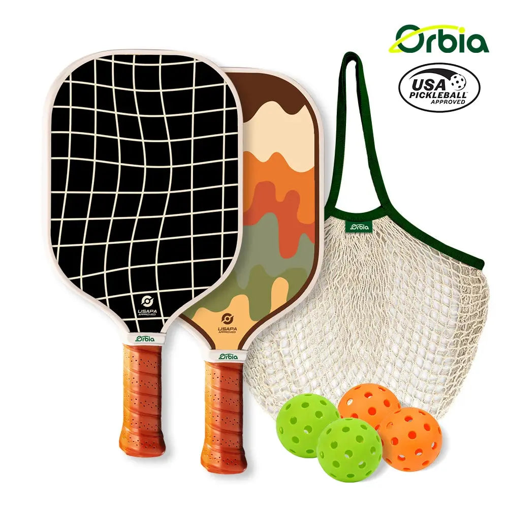 Kit de Pickleball Orbia - 2 Raquettes en fibre de verre avec sac en filet