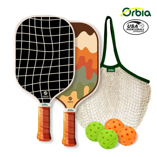 Kit de Pickleball Orbia - 2 Raquettes en fibre de verre avec sac en filet