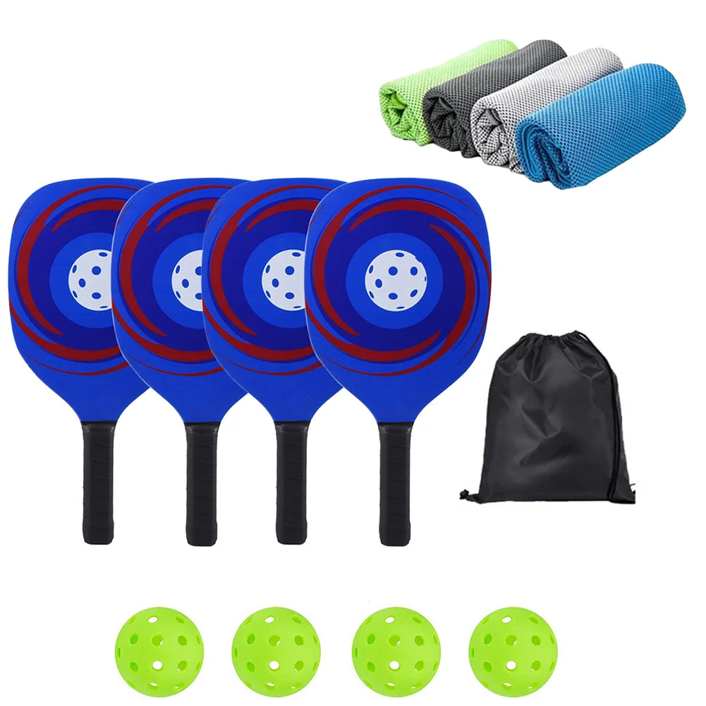 Kit Pickleball pour 4 personnes - Raquettes, balles, serviettes et sac