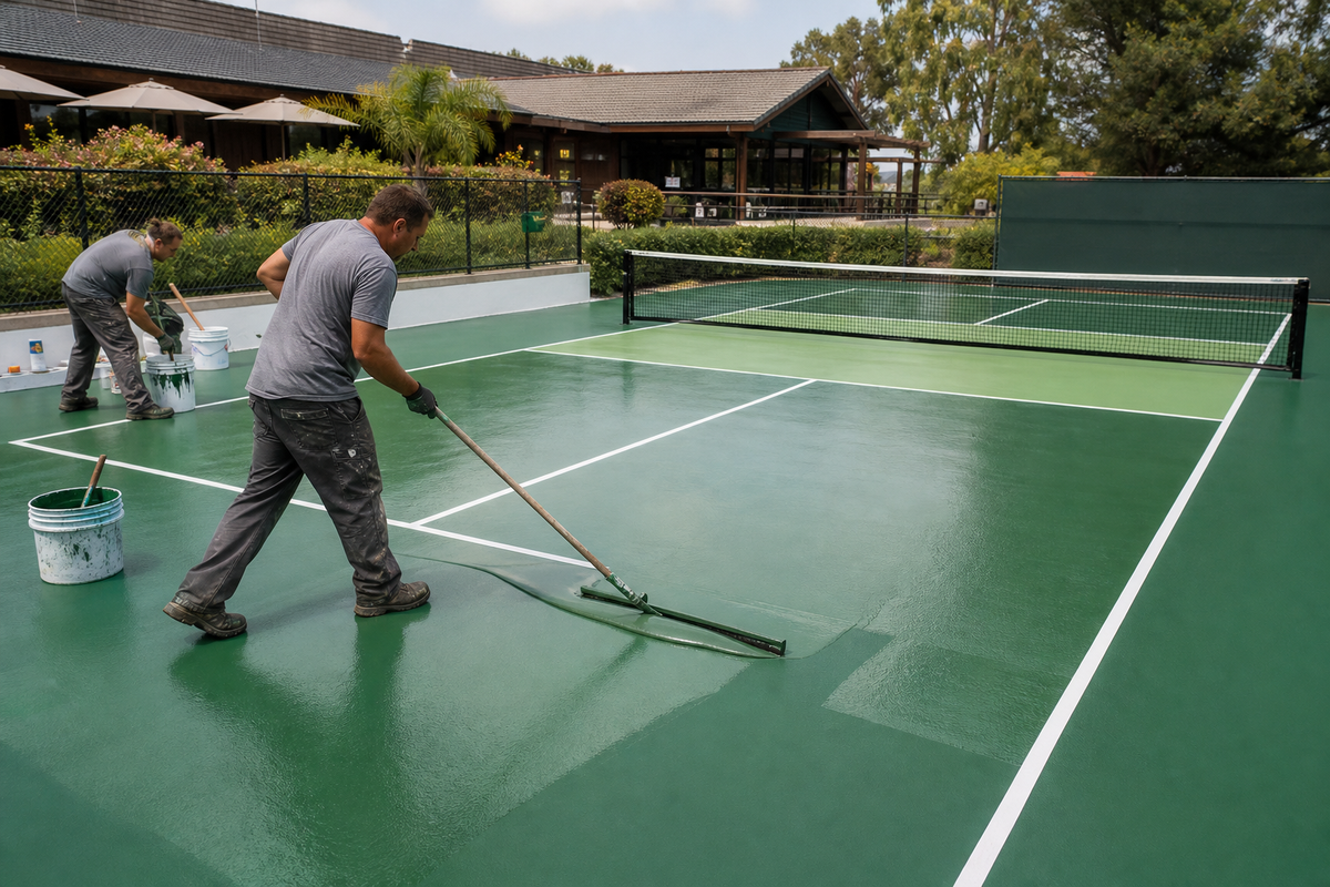 Acrylic resin applicator for pickleball and tennis