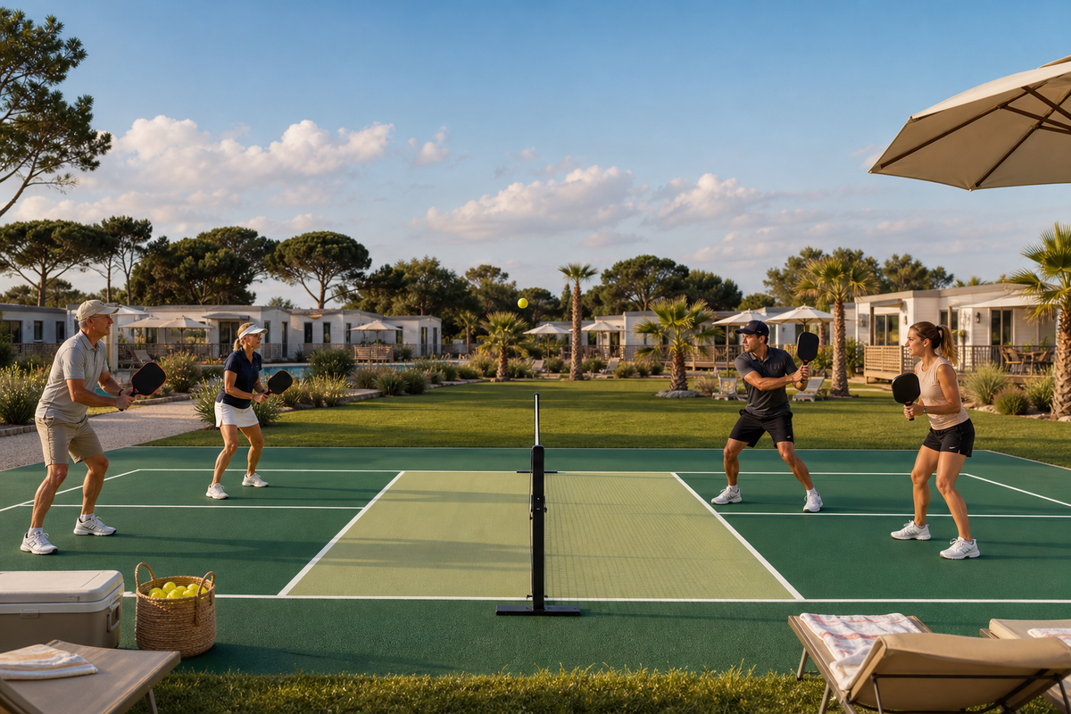 Terrain de pickleball pour camping : ROI 1 saison, pose hors saison