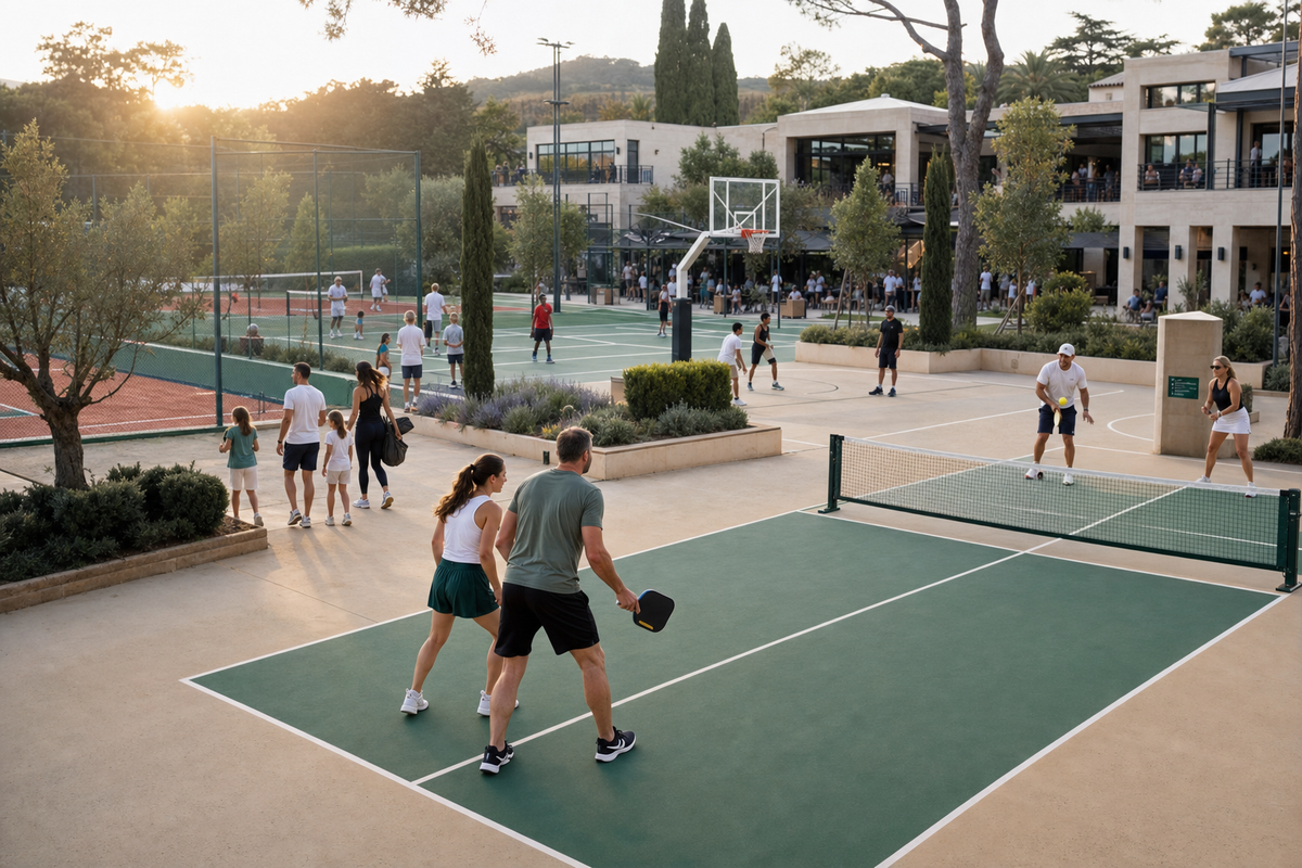 Terrain de pickleball pour complexe multisport : 4 terrains pour booster votre attractivité