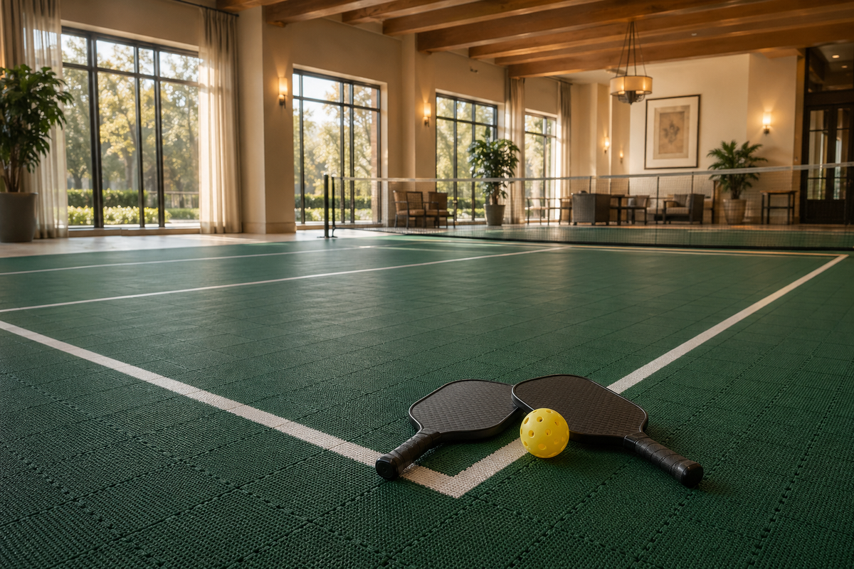 Dalles clipsables pickleball intérieur : la modularité indoor