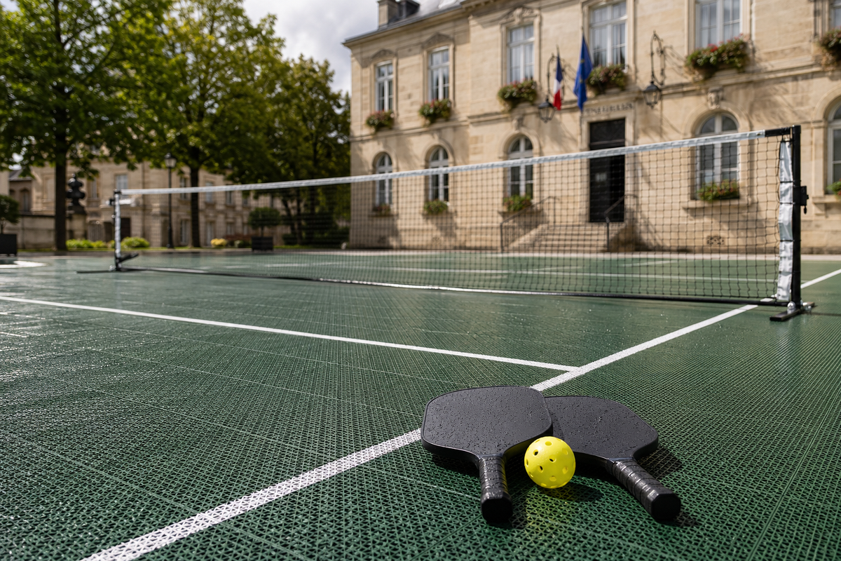 Terrain pickleball en dalles clipsables - pose en 1 à 2 jours