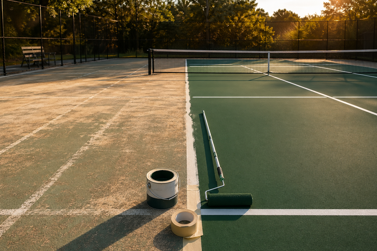 Resuperficiado pista pickleball: dé vida nueva a su pista usada