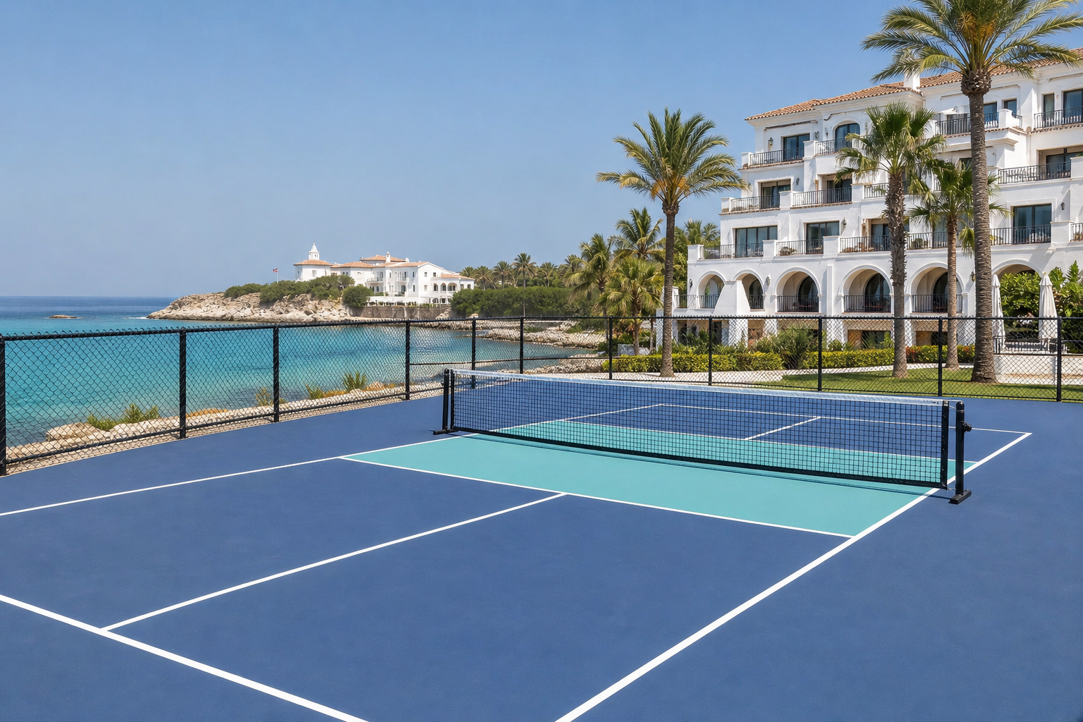 Resort bord de mer — Ambiance bleisure : visibilité forte sur vos réservations internationales.